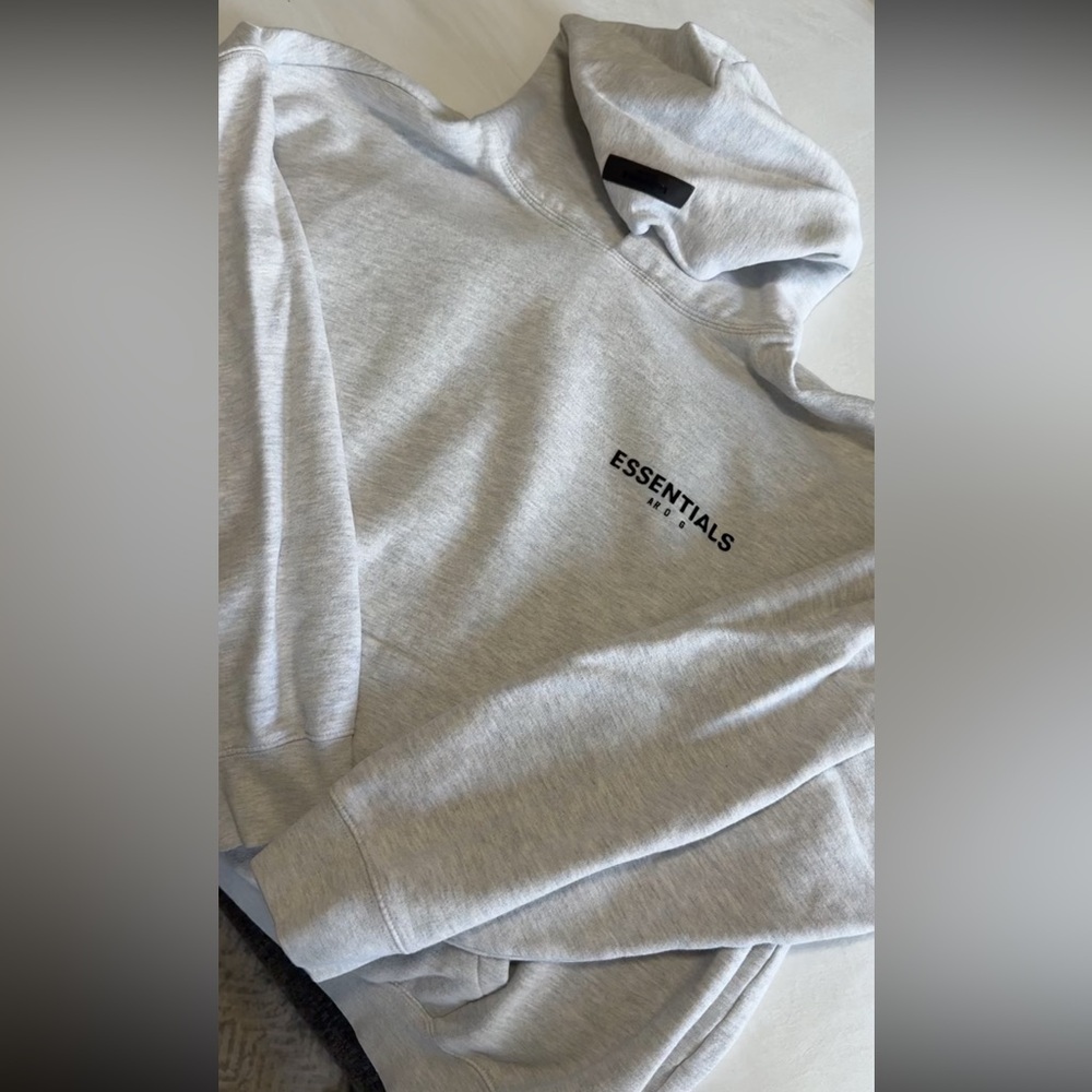 Essentials Light Gray Hoodie for Men